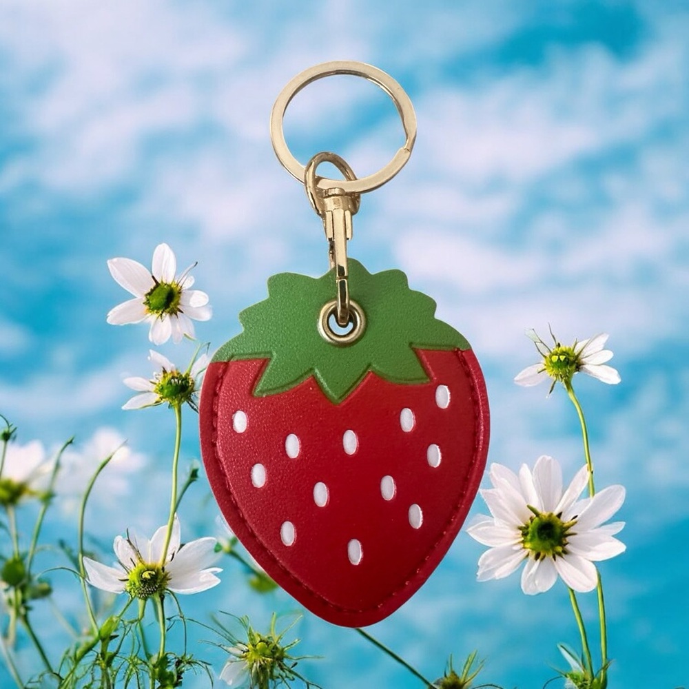 Bag Charm - Strawberry Keychain Cover for Apple Air Tag Tracker. New.
